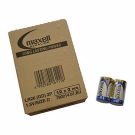 Maxell LR20 / D Alkaline batterier (24 stk)
